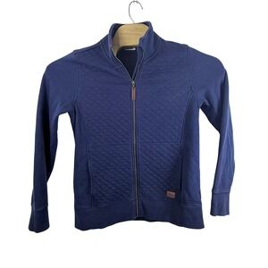 LLBean Womens Quilted Full Zip Jacket Navy Blue Size‎ Small Y2K